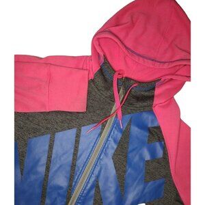 Nike Women's Therma-Fit Big Logo Full Zip Hoodie Pink-Grey Size L‎